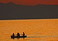Sunset silhouette on Lake Malawi