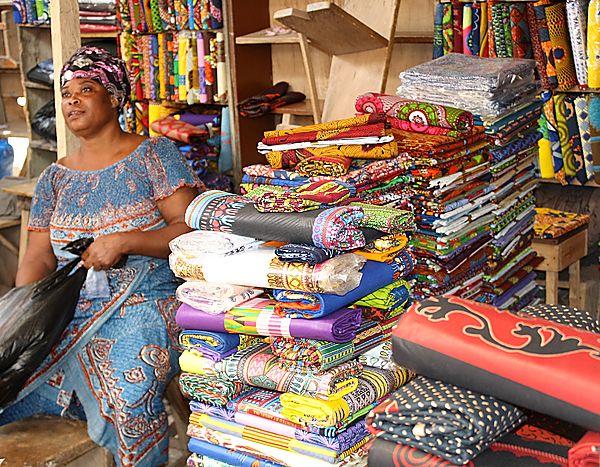'Nana Benz' Lome market fabric seller