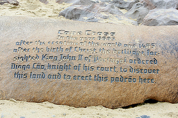 Monument commemorating a landing On the Skeleton Coast